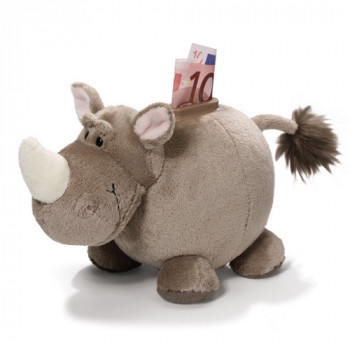 MONEY BANK RHINO PLUSH FIGURINE SHAPE 