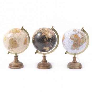 Globus sa drvenim postoljem WORLD MAP 18x15x27 cm 