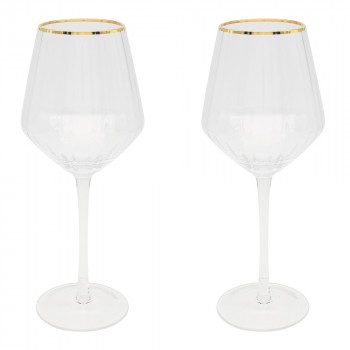 Set dve čaše za vino GOLD DECO 