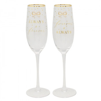 Čaše za šampanjac FOREVER & ALWAYS 
