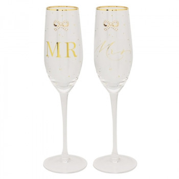 Čaše za šampanjac MR & MRS 