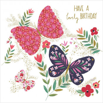 Rođendanska čestitka FLORAL BUTTERLIES 