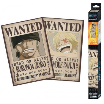 ONE PIECE set dva postera WANTED ZORO & SANJI 