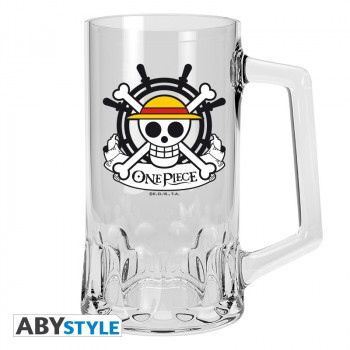 ONE PIECE staklena krigla SKULL - LUFFY 