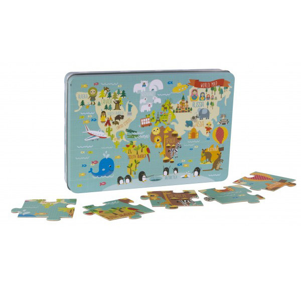 PUZZLE WORLD MAP MARTINA HOGAN 24P 
