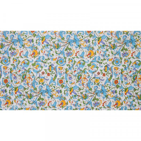 Ukrasni Papir FRUITS AND FLOWERS BLUE YELLOW FLORENTINE 