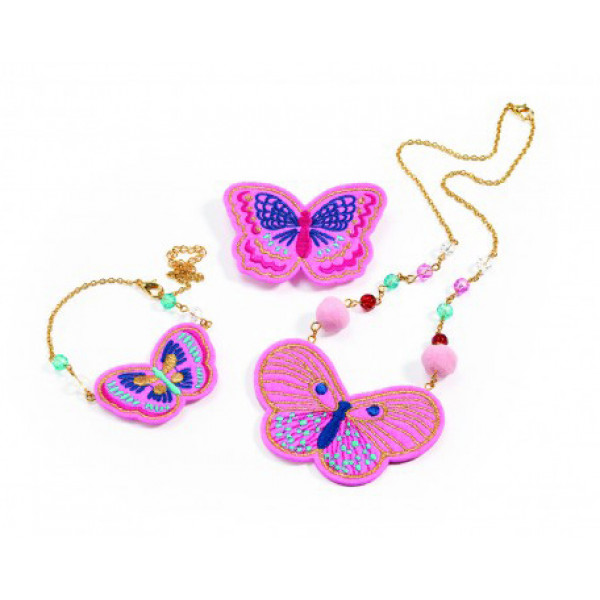 Kreativni Set JEWELLERY SET EMBROIDERED JEWELS BUTTERFLIES 
