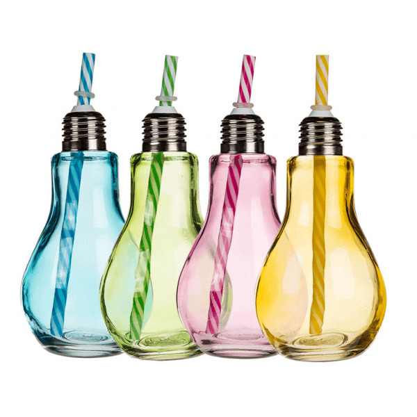 Čaša COLOURED DRINKING GLASS BULB WITH METAL THREAD CLOSER 