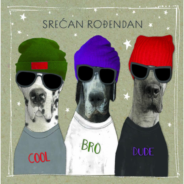 Rođendanska Čestitka FANCY PANTS THREE GANG DOGS 