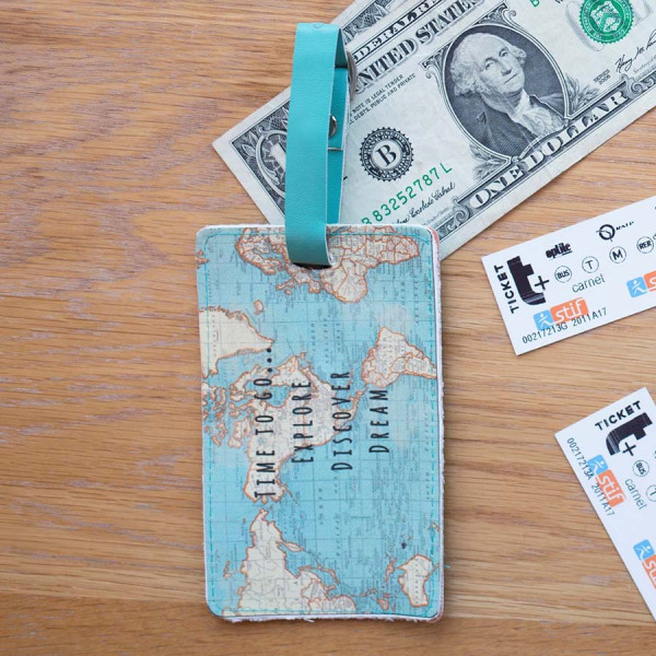 Tag za putnu torbu VINTAGE MAP Time to Go 