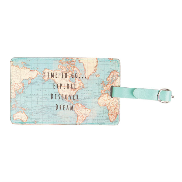 Tag za putnu torbu VINTAGE MAP Time to Go 