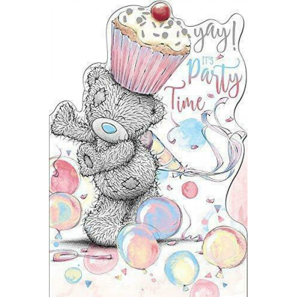 Rođendanska Čestitka OPEN BDAY BEAR N CAKE ON HEAD 