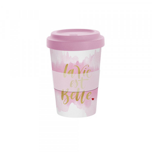 Putna šolja BAMBOO LA VIE EST BELLE ROSÉ 