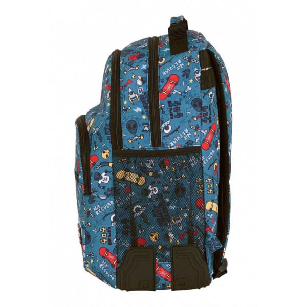 Školski Ranac DOUBLE BACKPACK REINFORCED ALIEN SKATE 