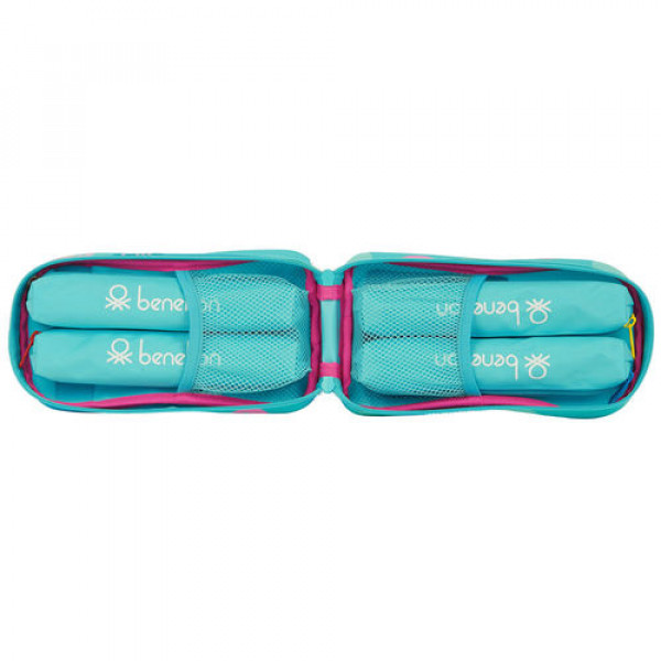 Školska Pernica PENCIL CASE BACKPACK WITH 4 EMPTY CASES BENETTON TURQUESA 