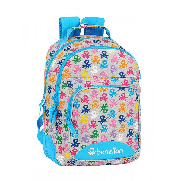 Školski Ranac DOUBLE BACKPACK REINFORCED CORNERS BENETTON LOGO 