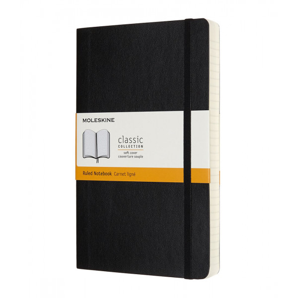 Notes A5 MOLESKINE Classic Soft, crni - linije 