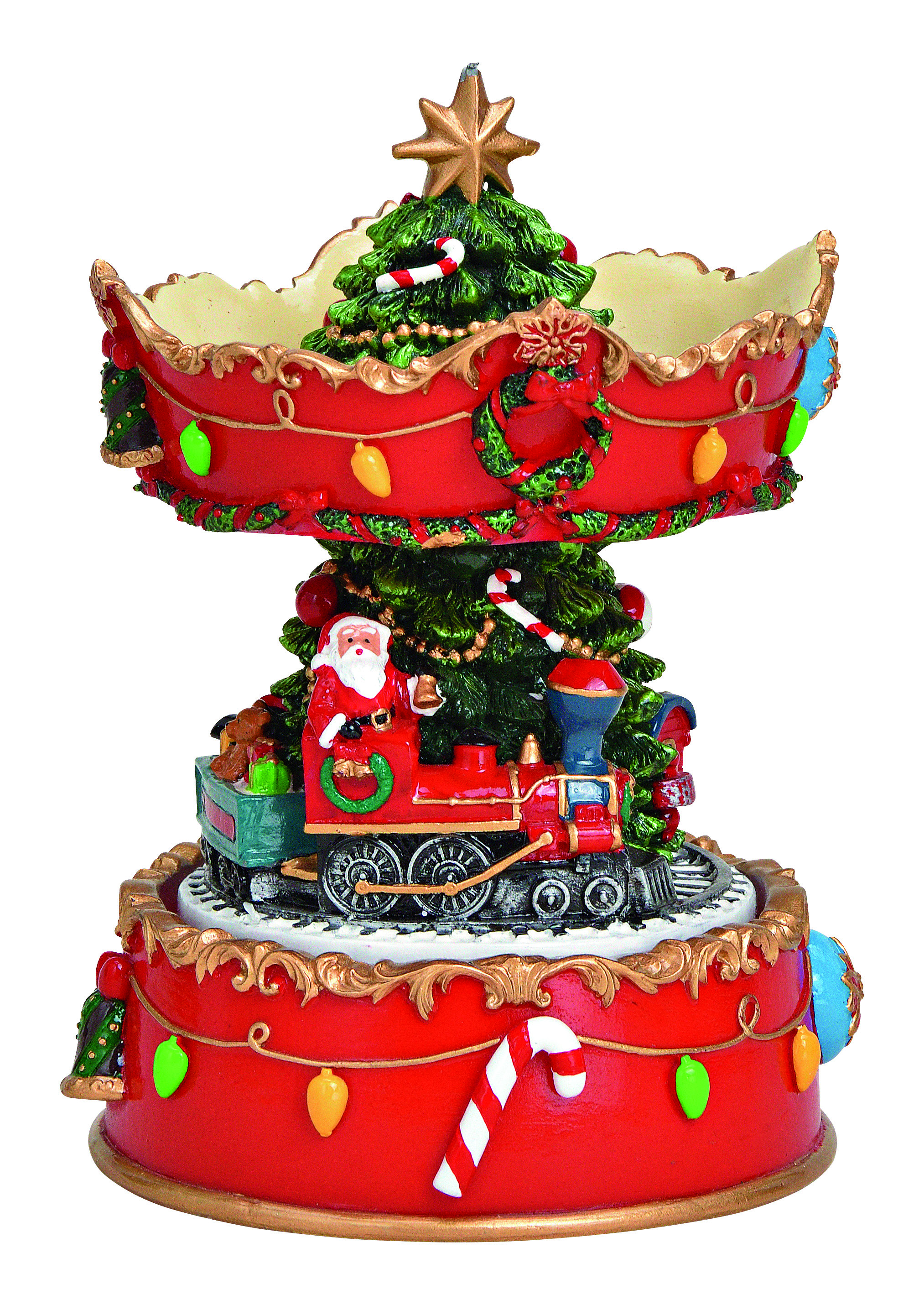 Figurica Novogodišnja jelka i lokomotiva 