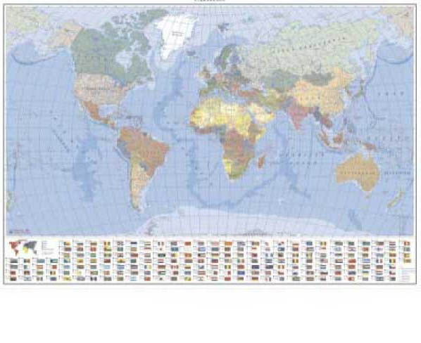 POLITIČKA KARTA SVETA ZIDNA PVC 