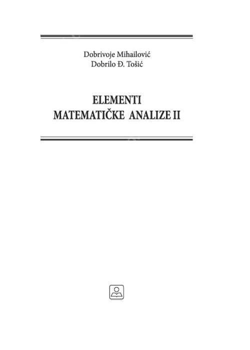 ELEMENTI MATEMATIČKE ANALIZE II 