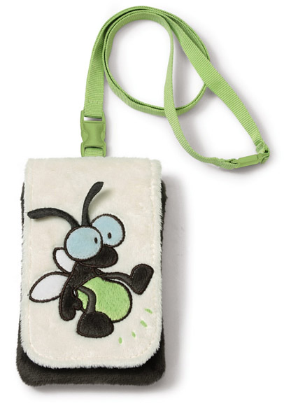 MOBILE PHONE BAG FIREFLY PLUSH 12X8CM WITH GLOW IN THE DARK EFFECT 