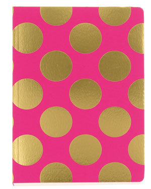 Sveska SHIMMER A5 NOTEBOOK LARGE GOLD POLKA MAGENTA 