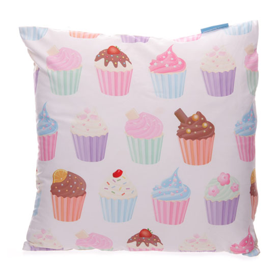 CUTE COLOURFUL CUPCAKE PRINT CUSHION COVER 