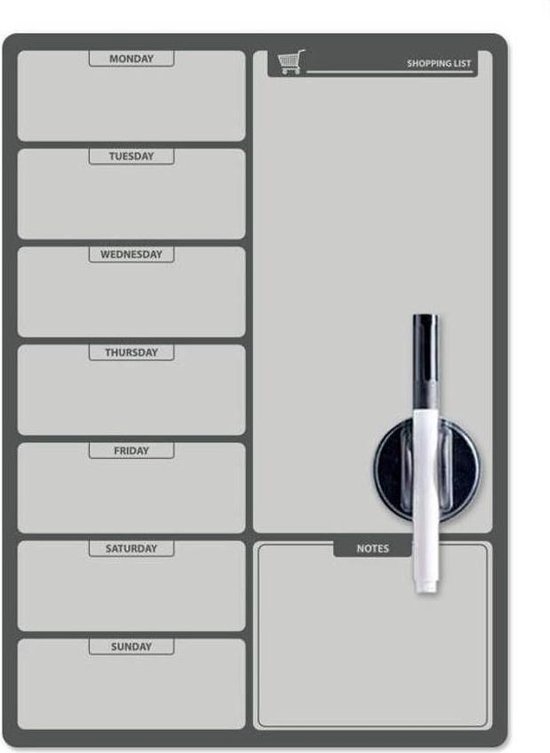 Držač za Table FRIDGE BOARD SHOPPING LIST BW MAGNETIC 