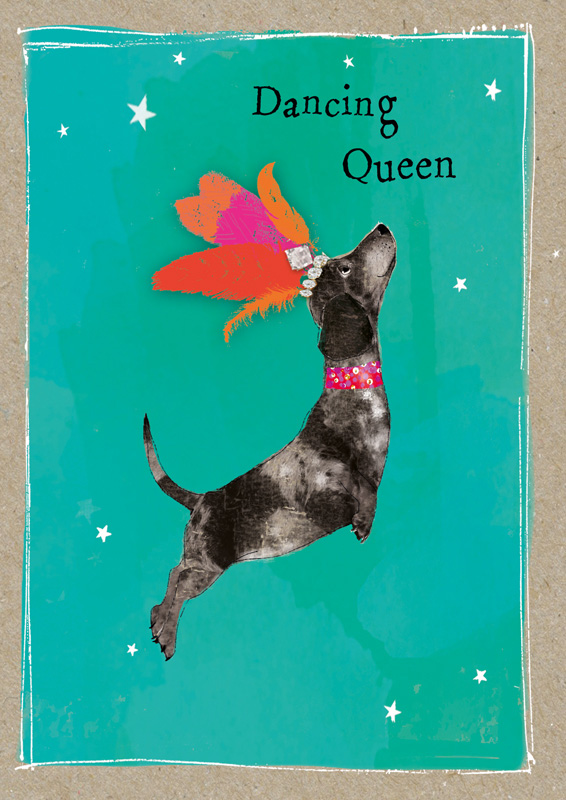 Čestitka FANCY PANTS DANCING QUEEN DOG 