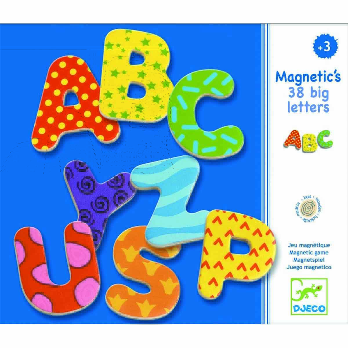 Puzzle WOODEN MAGNETIC 38 BIG LETTERS 38 FANCY LETTERS 