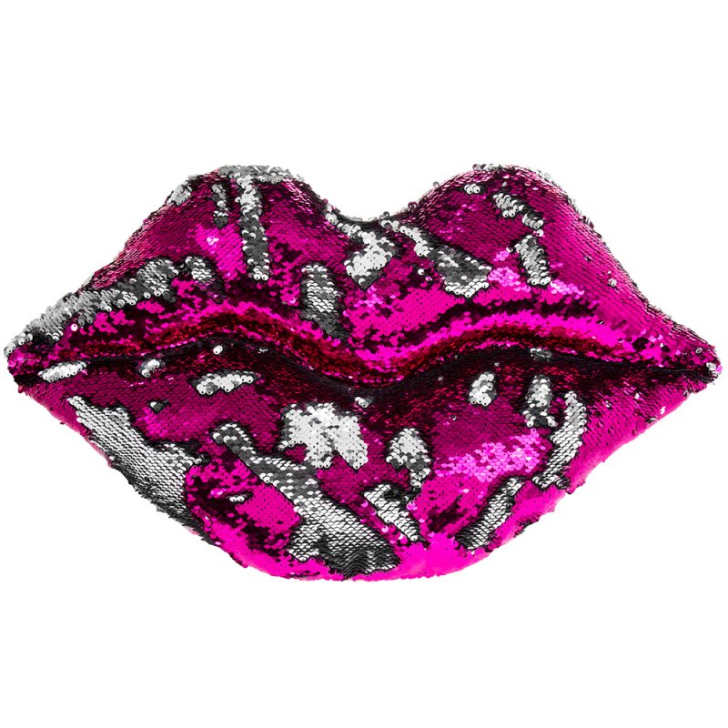 Jastuk LIPS SEQUIN Hot pink 