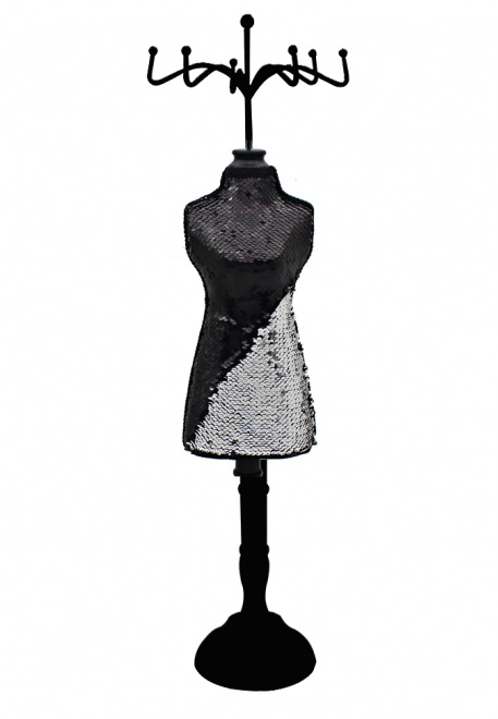 SEQUIN MANNEQUIN BLK & SILVER 