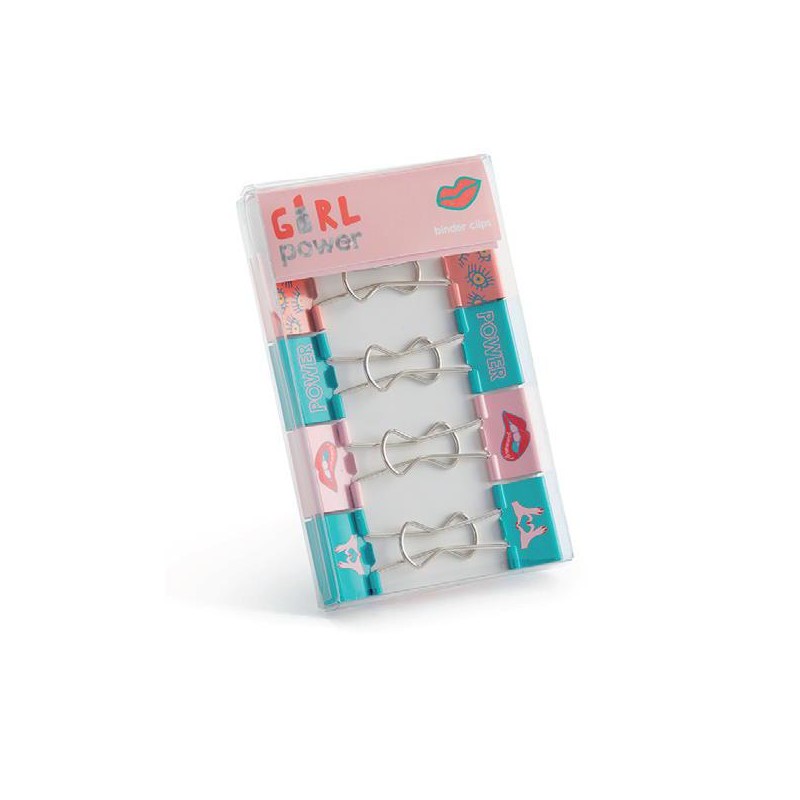 Spajalice PACK OF 8 BINDER CLIPS GIRL POWER 