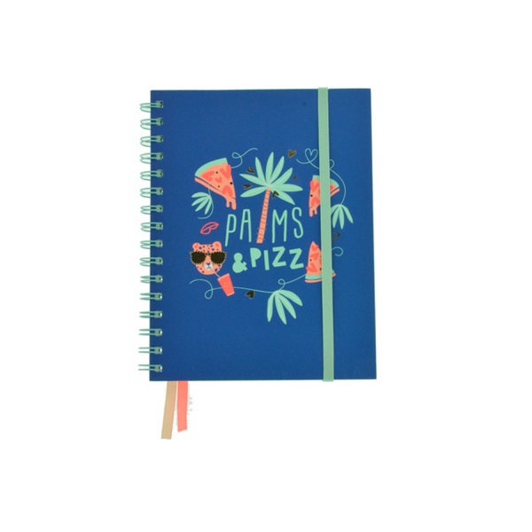 Plavi notes PALMS & PIZZA: PP COLLEGEBLOCK A5 LINED FSC 