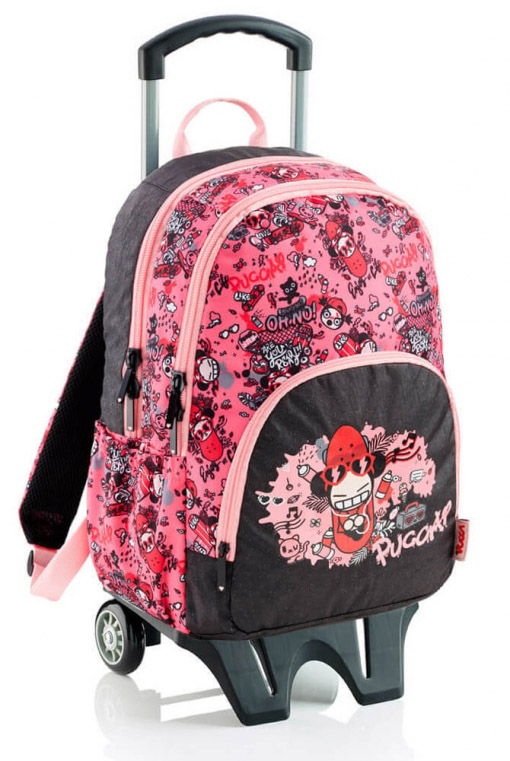 BACKPACK W/THREE COMPARTMENTS W/TROLLEY ENJOY LIFE PUCCA 