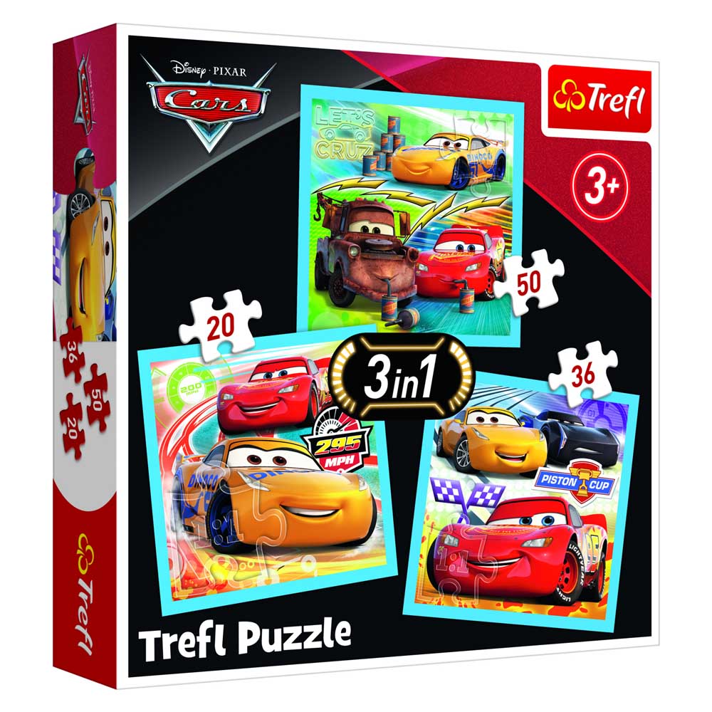 Puzzle 3 u 1 DISNEY CARS Preparations for the race 