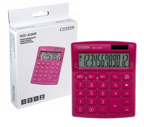 STONI KALKULATOR CITIZEN SDC-812 COLOR, 12 CIFARA CITIZEN ROZE 