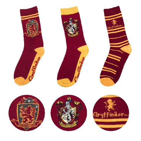 HARRY POTTER set tri para čarapa GRYFFINDOR 