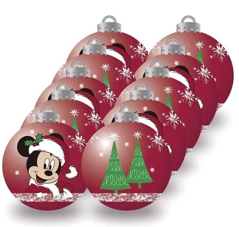 Set šest novogodišnjih kugli 8 cm - MIKI MAUS 