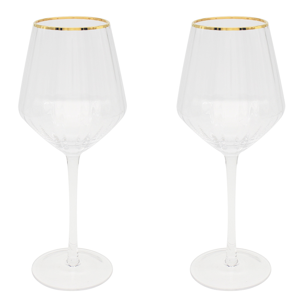 Set dve čaše za vino GOLD DECO 