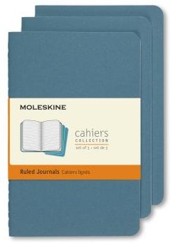 MOLESKINE set tri džepne beležnice na linije BRISK BLUE 