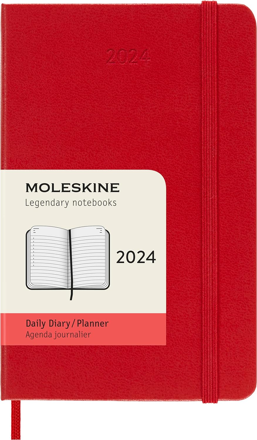 Planer MOLESKINE 2024 Scarlet Red 9x14cm (tvrde korice) 