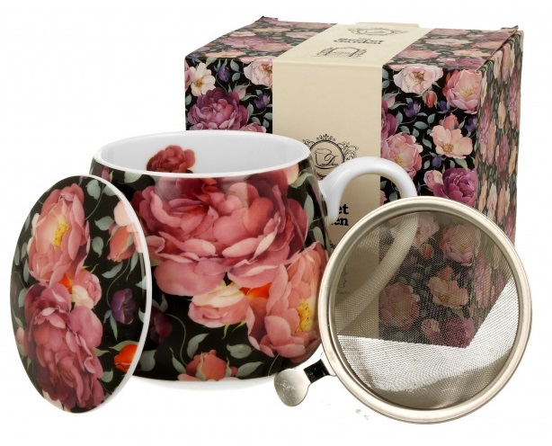 ŠOLJA ZA ČAJ SA INFUZEROM ROSES BLACK 