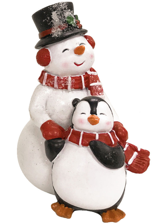 Novogodišnja figura SNEŠKO SA PINGVINOM 