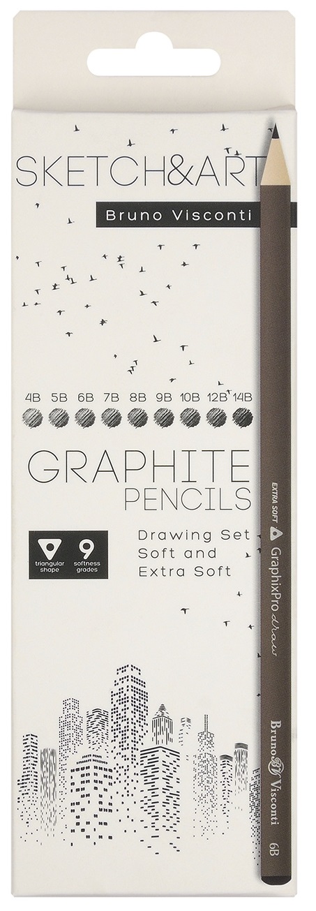 SET OF BLACK GRAPHITE PENCILS 