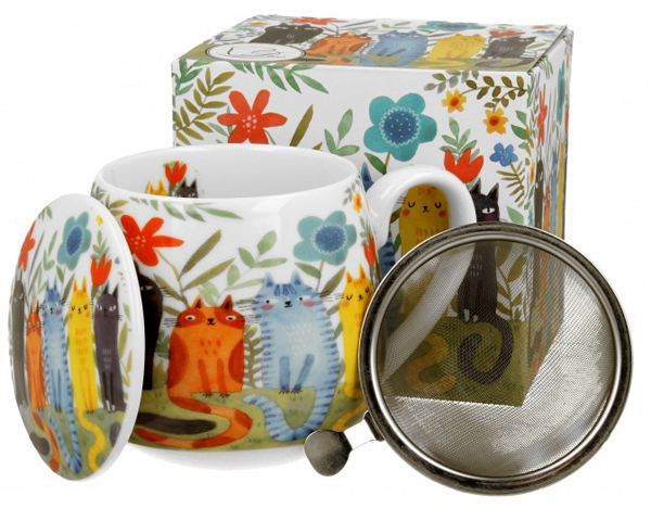 Šolja sa infuzerom CAT'S WORLD - GARDEN FELINES 430ml