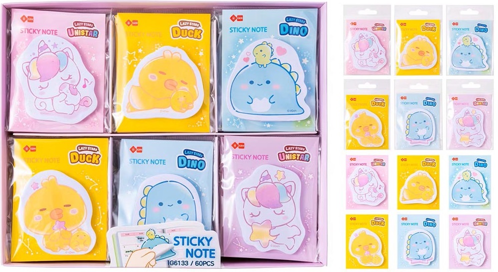 STICKY NOTE UNICORN/DUCK/DINOSAUR 