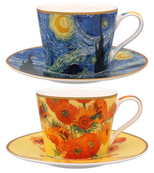 Šolja sa tacnom VAN GOGH (dve vrste) 