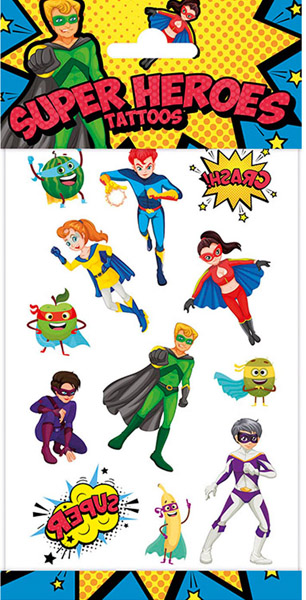 Set privremenih tetovaža SUPER HEROJI 