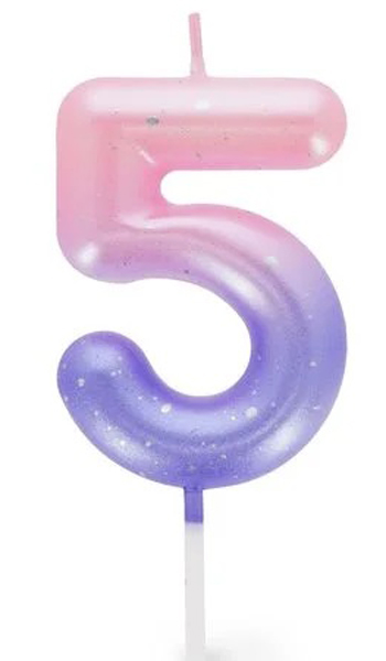 Rođendanska svećica broj 5 - PINK 
